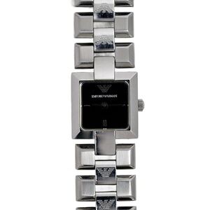 Emporio Armani Ladies Tank AR5412 Black Dial Stainless Steel Bracelet Watch